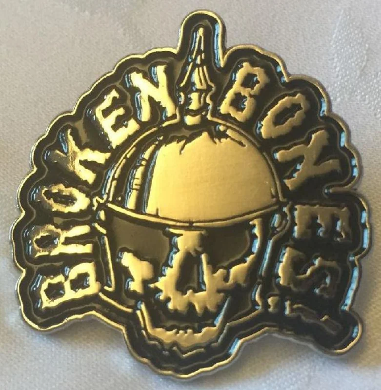 BROKEN BONES SKULL ENAMEL BADGE