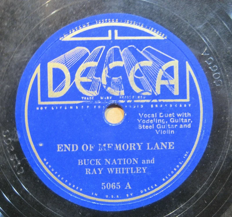 Buck Nations & Ray Whitley - End of Memory Lane b/w Ramshackled Shack on the Hill