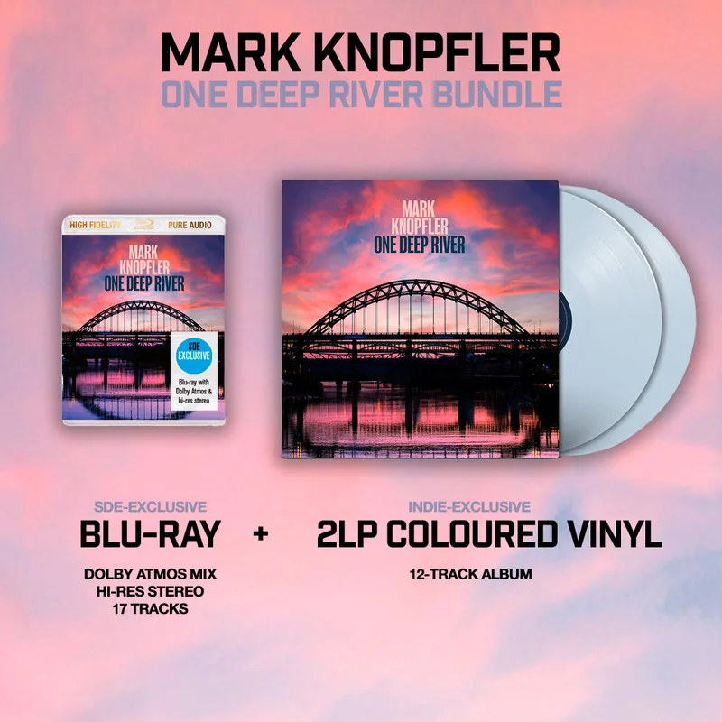 BUNDLE: Mark Knopfler / One Deep River SDE Exclusive blu-ray Audio + 2LP blue vinyl