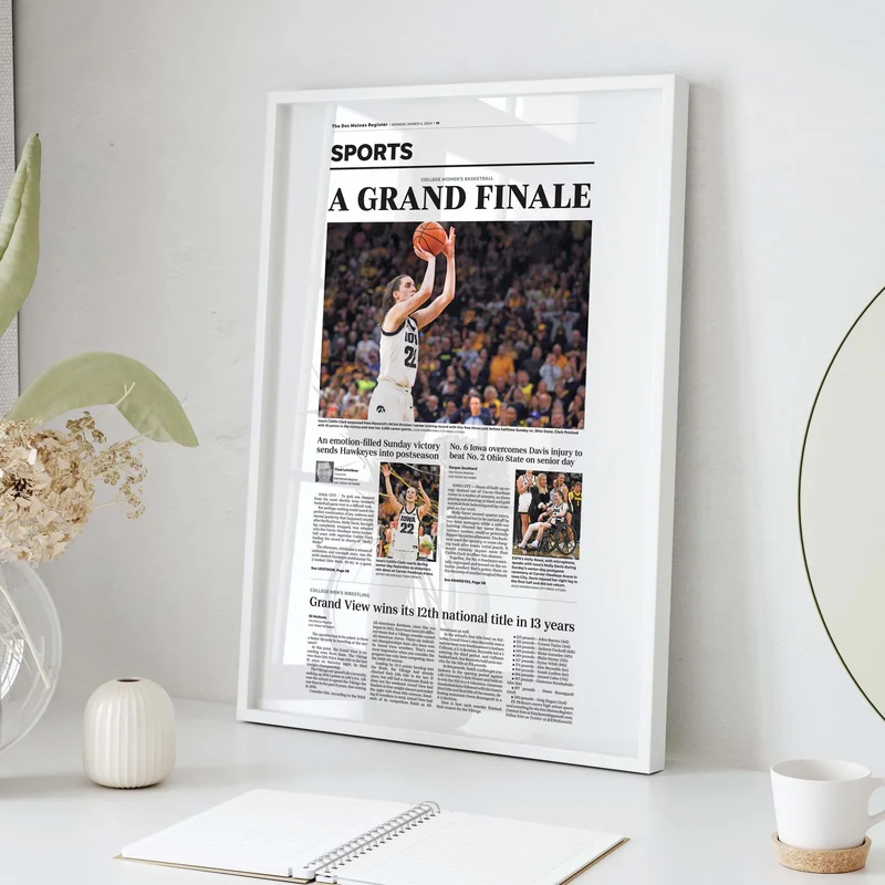 Caitlin Clark Grande Finale Front Page Wall Art