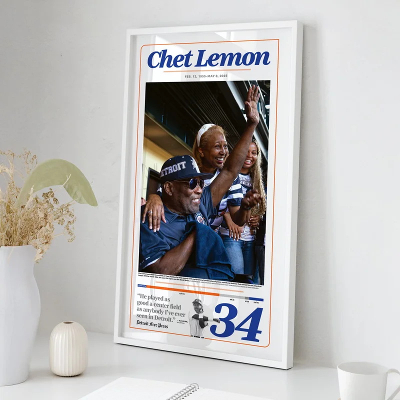 Chet Lemon Detroit Tigers Front Page Wall Art