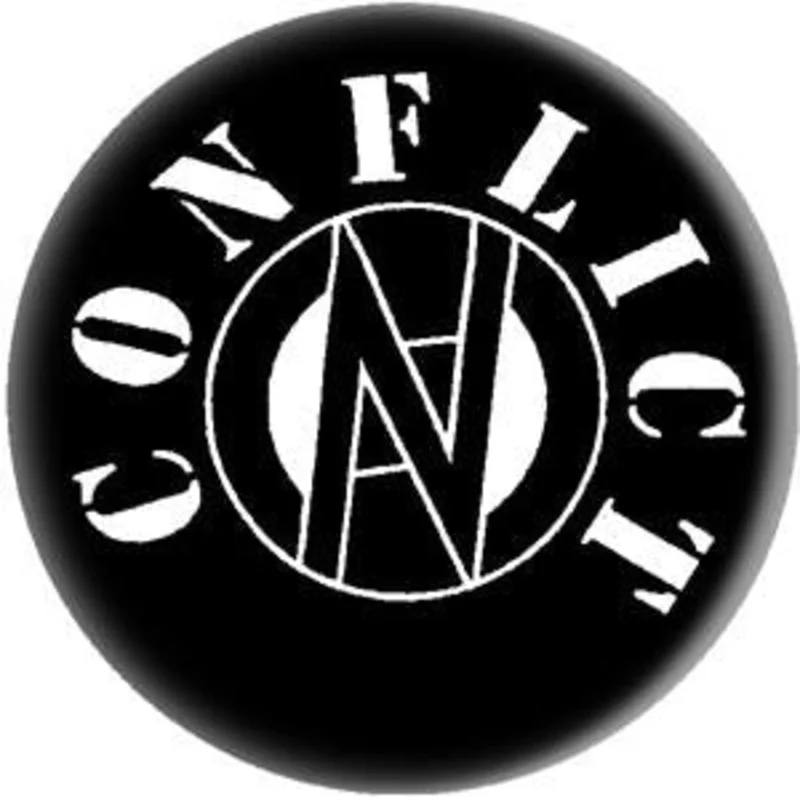 CONFLICT BLACK button (1 inch)