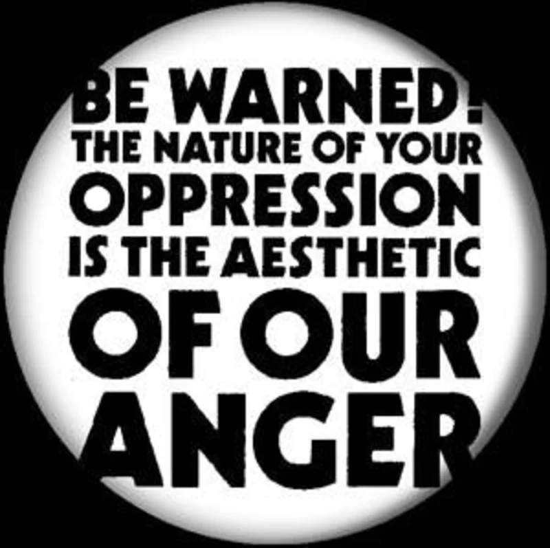 CRASS BE WARNED button (1 inch)