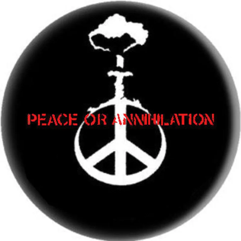 CRUCIFIX PEACE button (1 inch)