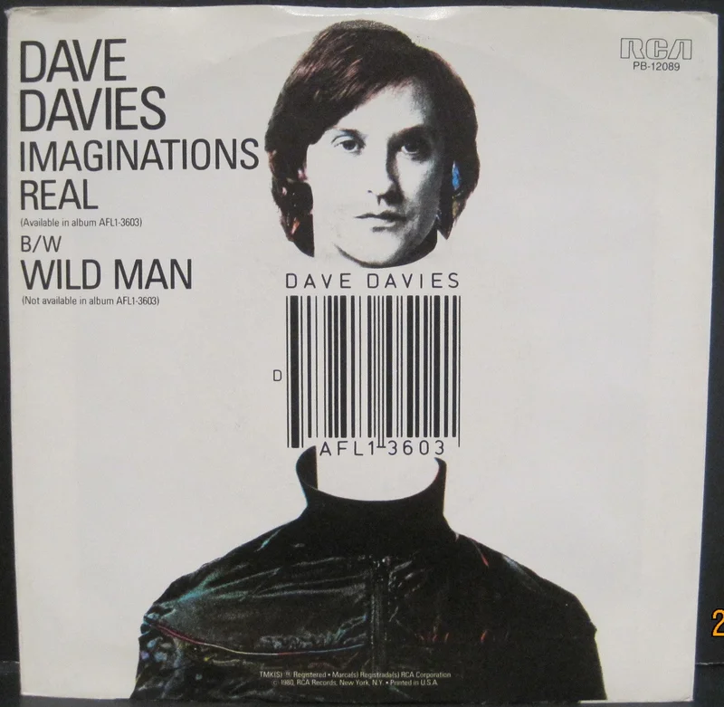 Dave Davies - Imaginations Real b/w Wild Man w/ PS