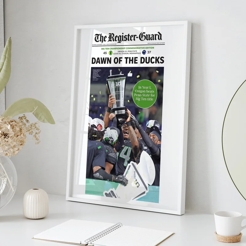 Dawn of the Ducks Big Ten Champs Front Page Wall Art