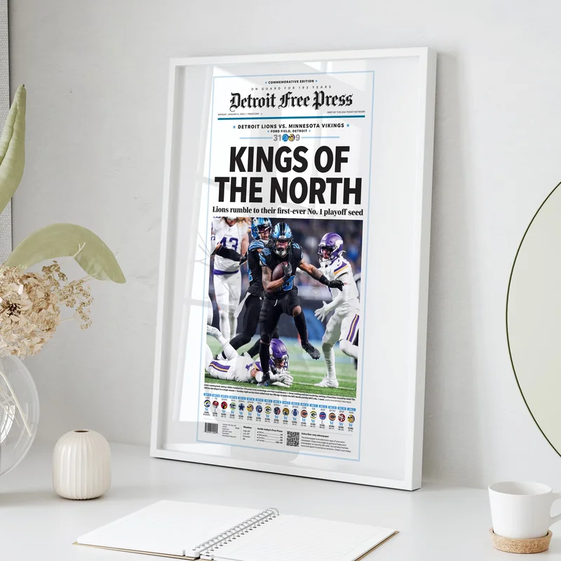 Detroit Lions First No. 1 Playoff Seed Front Page Wall Art