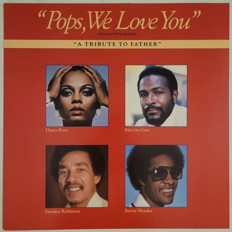 Diana Ross, Marvin Gaye, Smokey Robinson, Stevie Wonder  Pops, We Love You 7" Single (Red Heart Shaped)