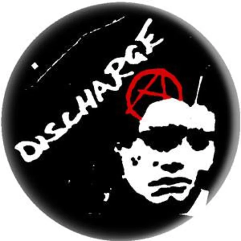 DISCHARGE BLACK button (1 inch)