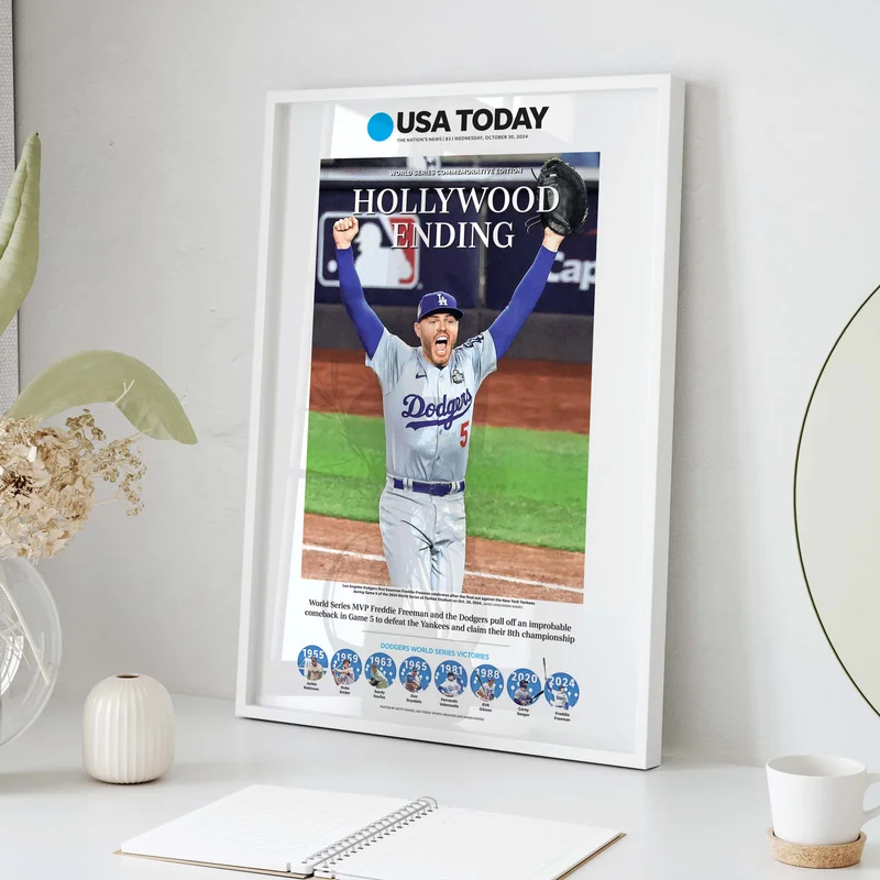 Dodgers World Series MVP Freddie Freeman Newspaper Front Page Wall Art