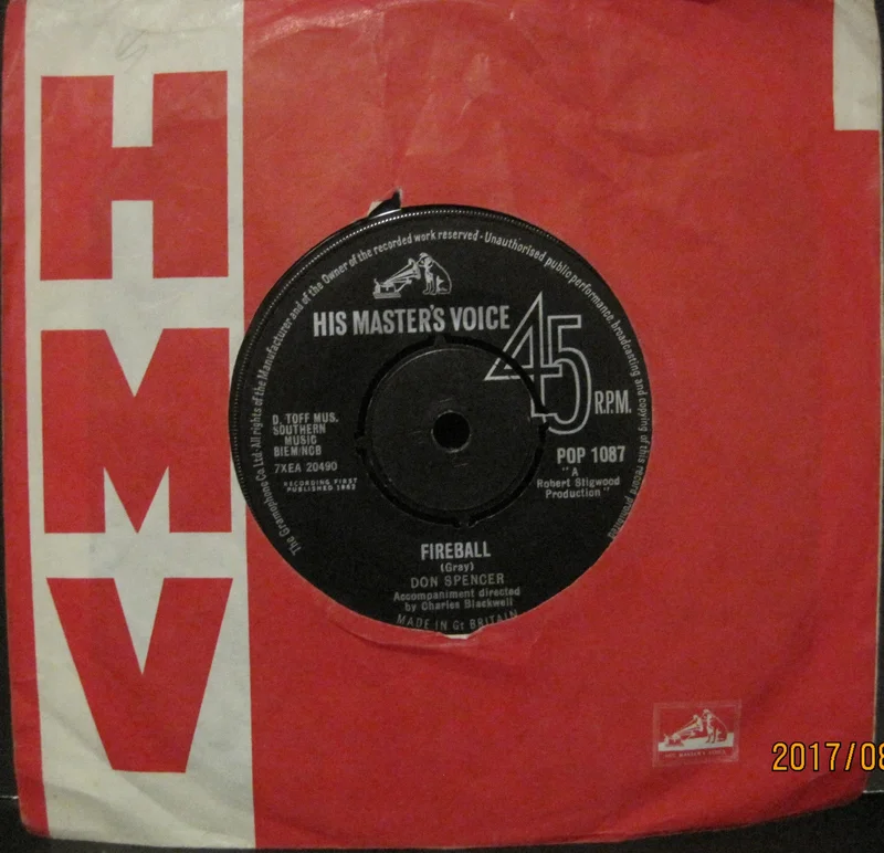 Don Spencer - Fireball b/w I'm All Alone Again
