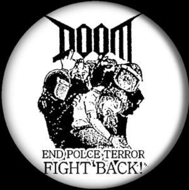 DOOM END POLICE button (1 inch)