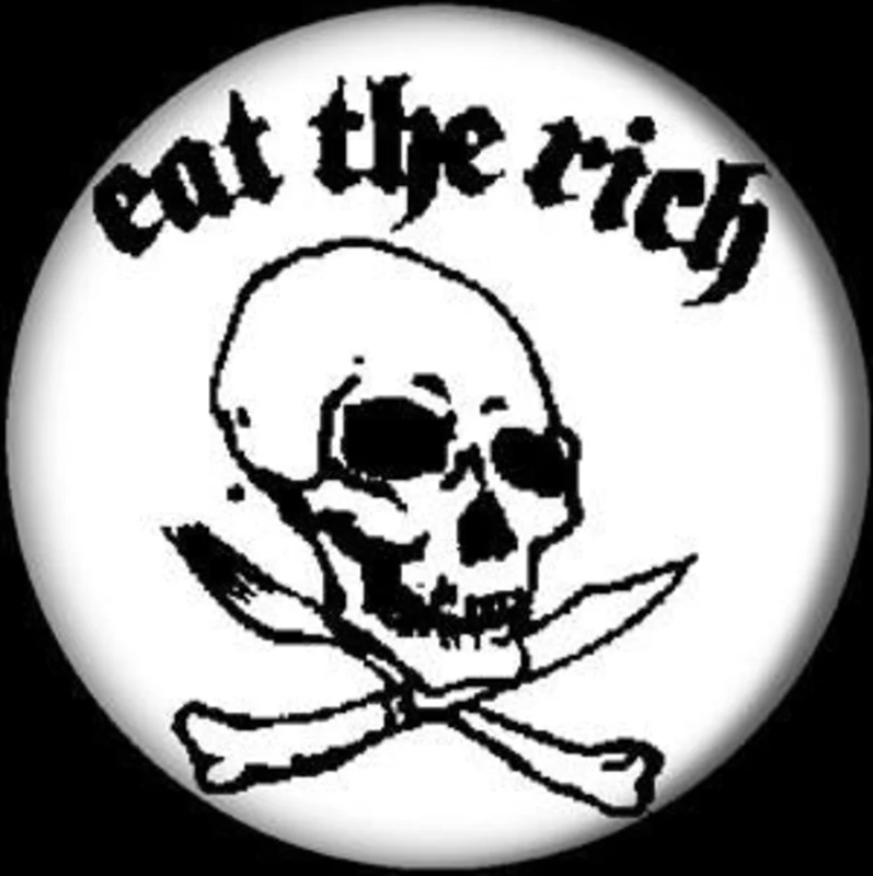 EAT THE RICH SKULL button (1 inch)