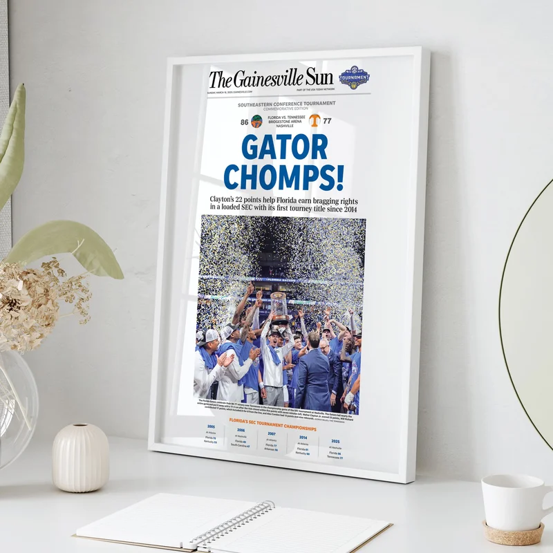 Florida Gator Chomps SEC Champs Front Page Wall Art
