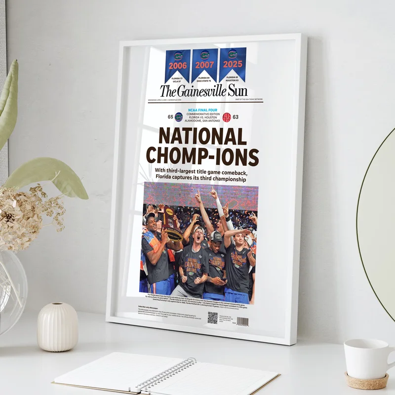 Florida Gators National Chomp-ions Gainesville Sun Front Page