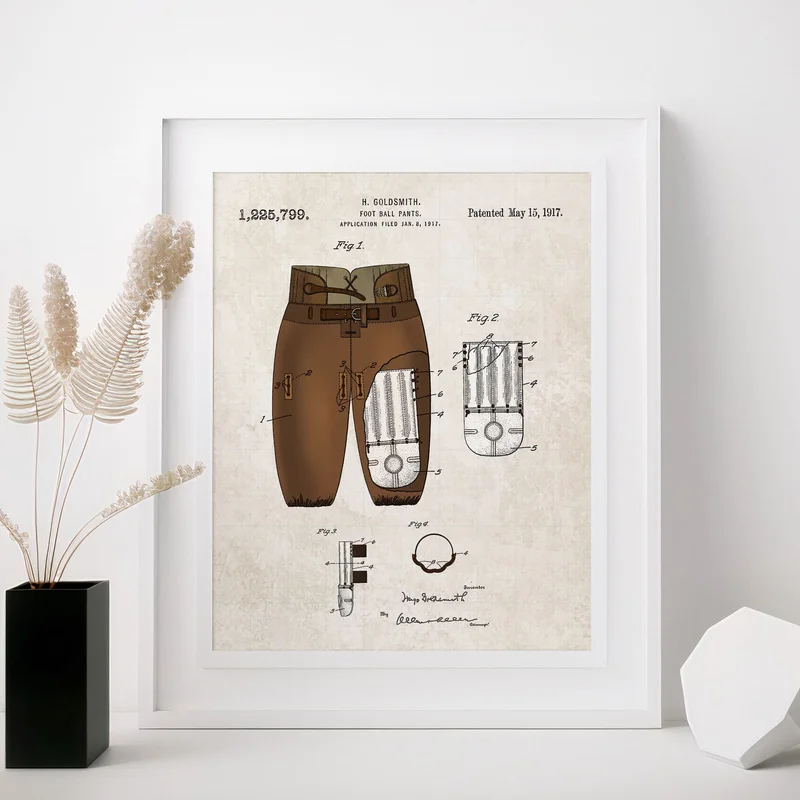 Football Jersey Patent Wall Art - Color