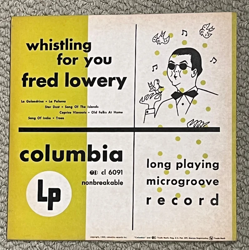 Fred Lowery - Whistling For You 10" Lp