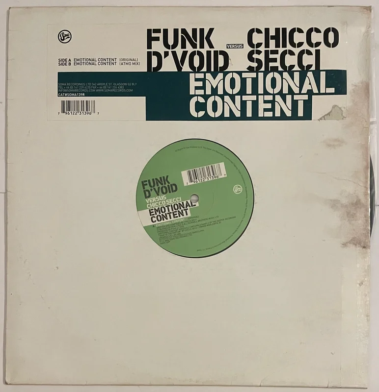 Funk D'Void Versus Chicco Secci  Emotional Content 12" Single