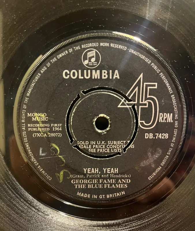 Geoegie Fame & The Blue Flames - Yeah, Yeah b/w Preach and Teach