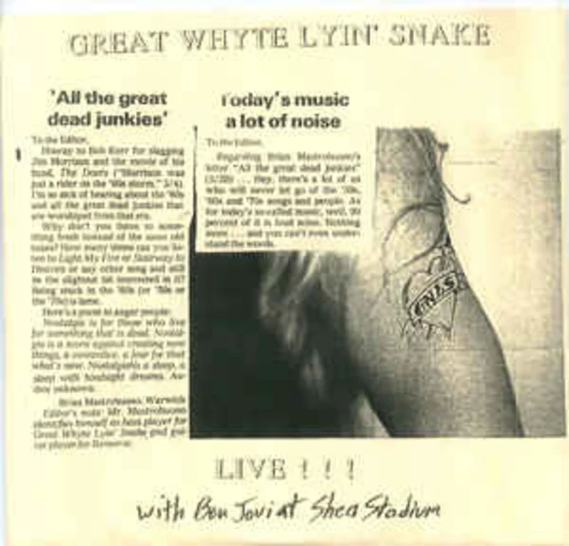 Great Whyte Lyin' Snake - Live!!! With Bon Jovi At Shea Stadium USED 7"