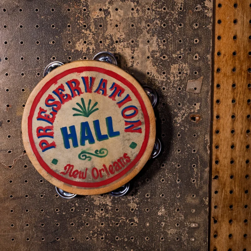 Hand-Painted Preservation Hall Tambourine