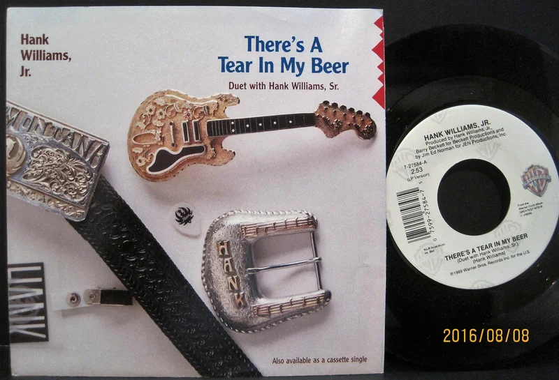 Hank Williams Sr. and Hank Williams Jr. - There's a Tear In My Beer b/w You Brought Me Down To Earth