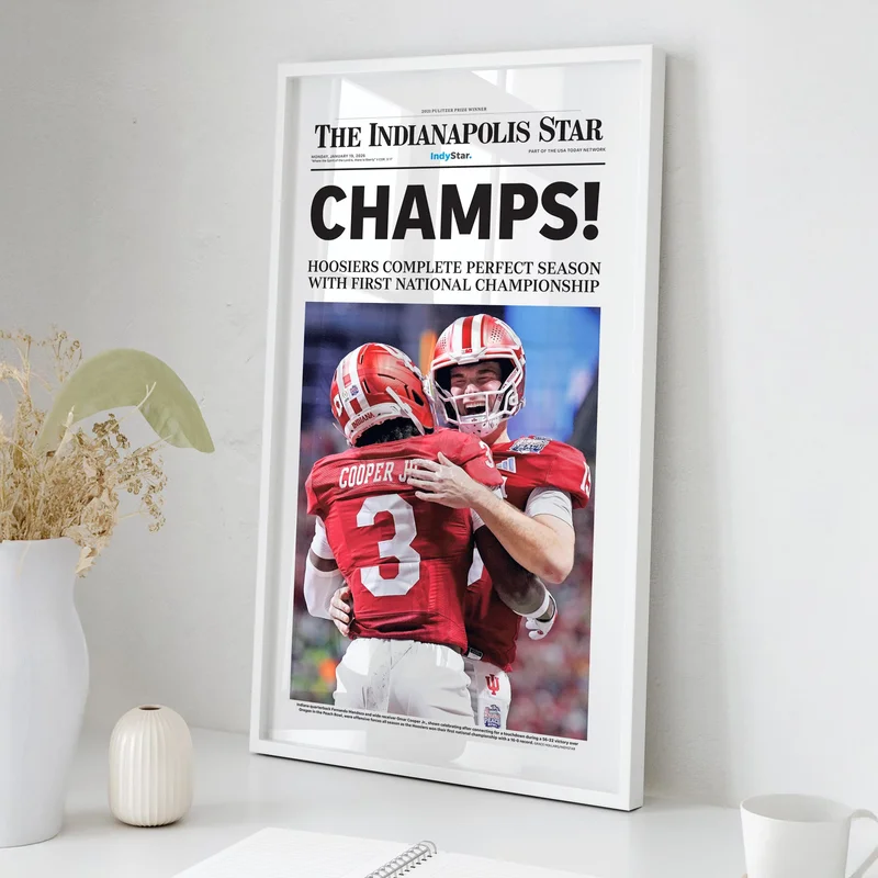 Indiana Football CHAMPS! IndyStar Front Page Wall Art