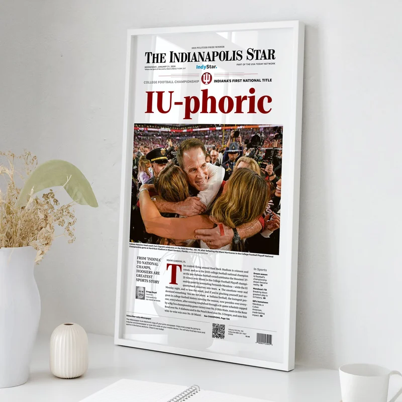 Indiana Football IU-PHORIC Front Page Wall Art