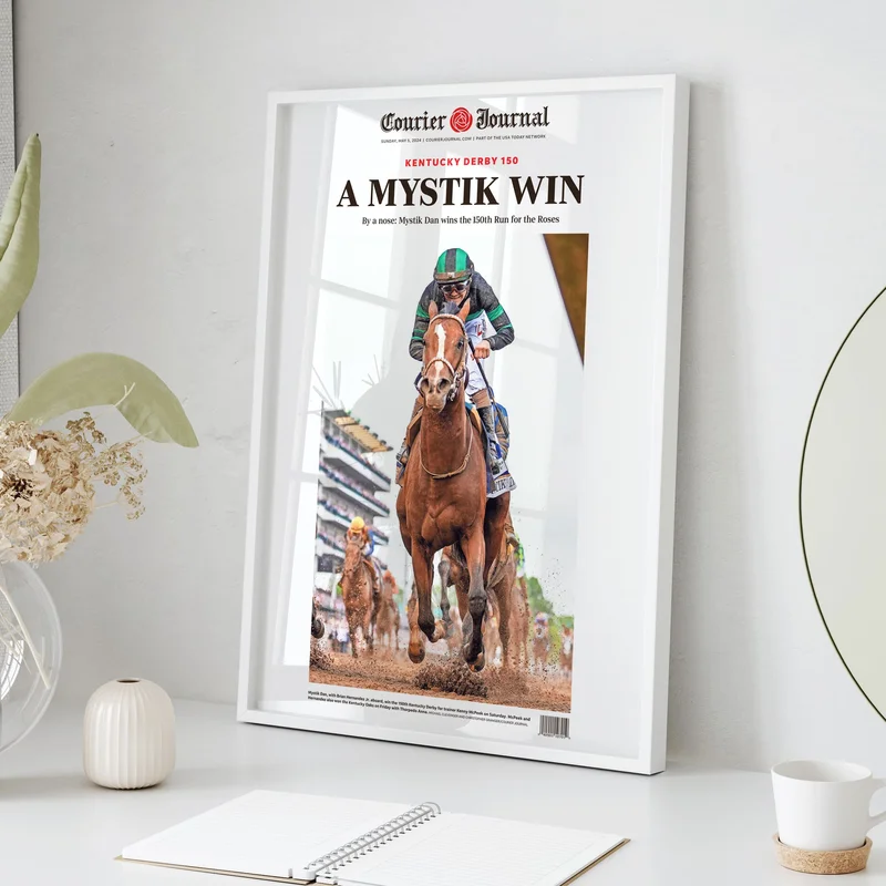 Kentucky Derby 150 Mystik Dan Front Page Wall Art