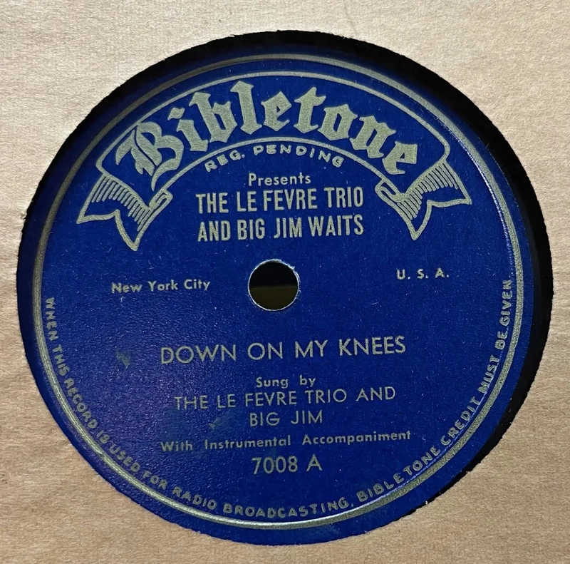 Le Fevre Trio and Big Jim Waits - Down on My Knees b/w There's a Rainbow of Love