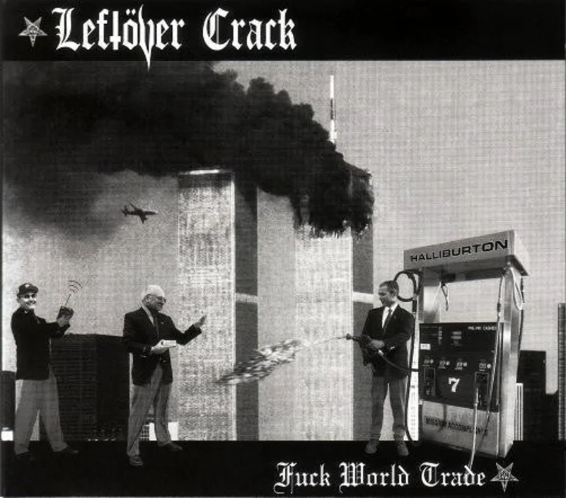 Leftver Crack - Fuck World Trade USED 2xLP (red and black splatter and grey and black splatter vinyl)
