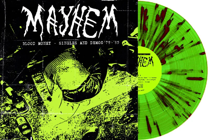 Mayhem - Blood Money - Singles And Demos 79 to 85 NEW LP (green w/ oxblood splatter vinyl) ships may