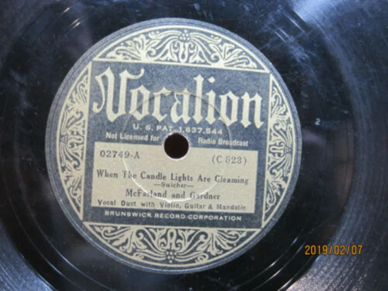 McFarland and Gardner - When The Candle Lights are Gleaming b/w School House Dreams