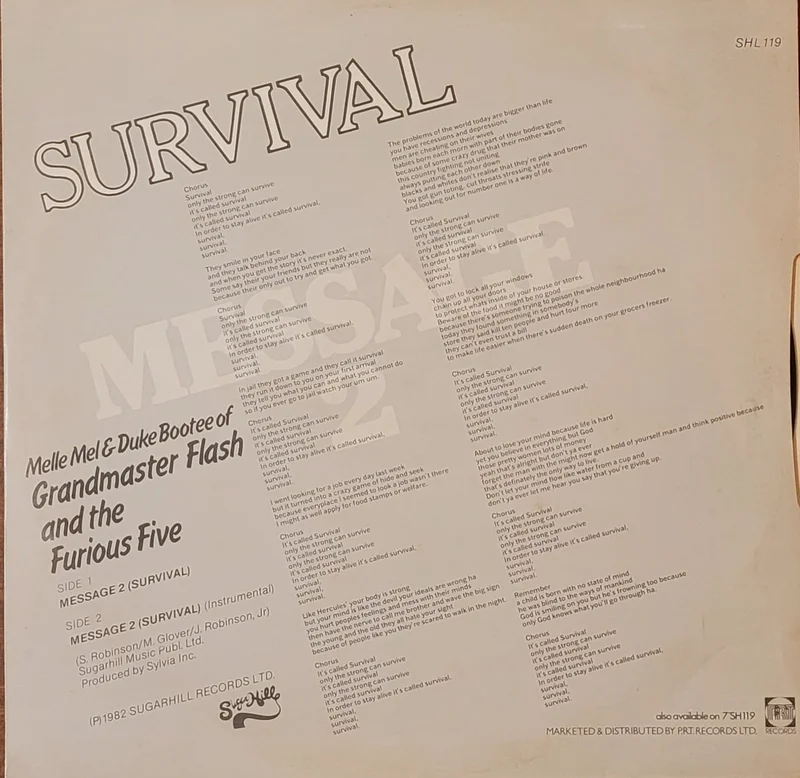 Melle Mel & Duke Bootee - Message 2 (Survival) 12" Single