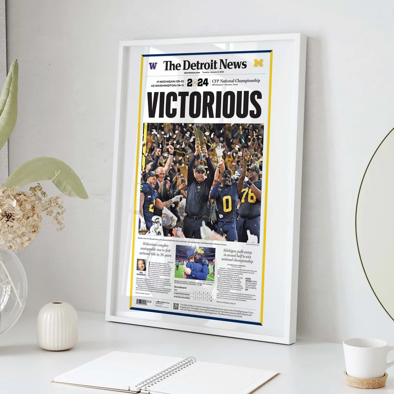 Michigan Victorious National Championship Front Page Wall Art