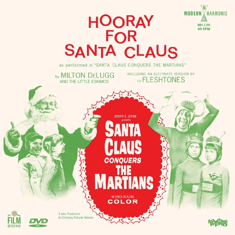 Milton DeLugg / Fleshtones - Hooray for Santa Claus 45 w/ bonus DVD