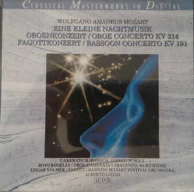 Mozart, Alfred Scholz, Camerata Slavonica, Boo Rogelja, Camerata Labacensis, Kurt Redel, Edgar Volmer, Mozart Festival Orchestra, Alberto Lizzio  Eine Kleine Nachtmusik + Oboenkonzert/ Oboe Concerto Kv 314+ Fagottkozert/Bossoon Concert Kv 191 (1997)