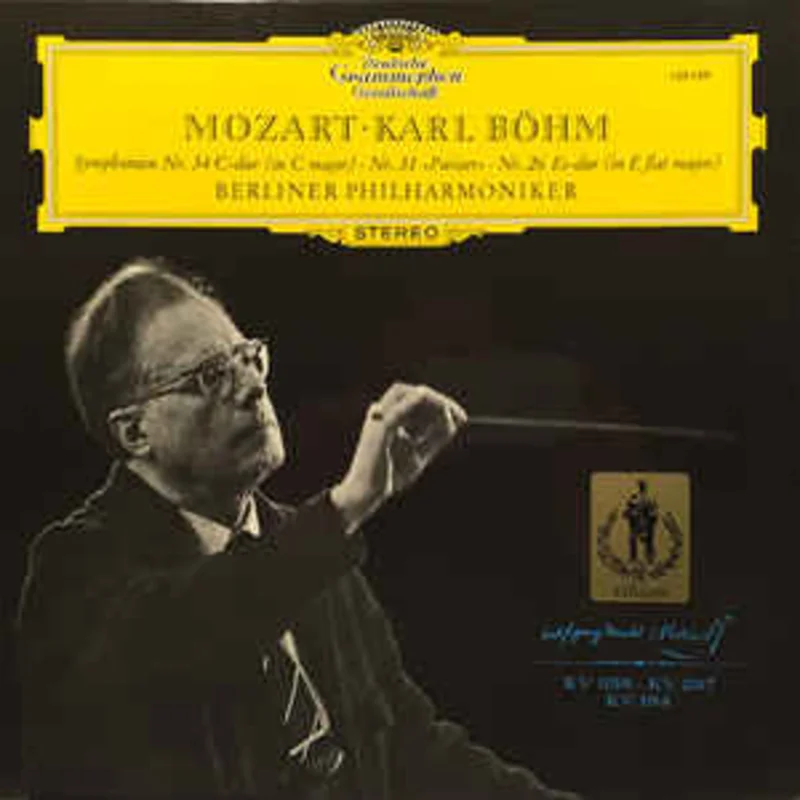 Mozart*  Berliner Philharmoniker  Karl Bhm  Symphonien Nr. 34 C-dur (in C Major)  Nr. 31 Pariser  Nr. 26 Es-dur (In E Flat Major)