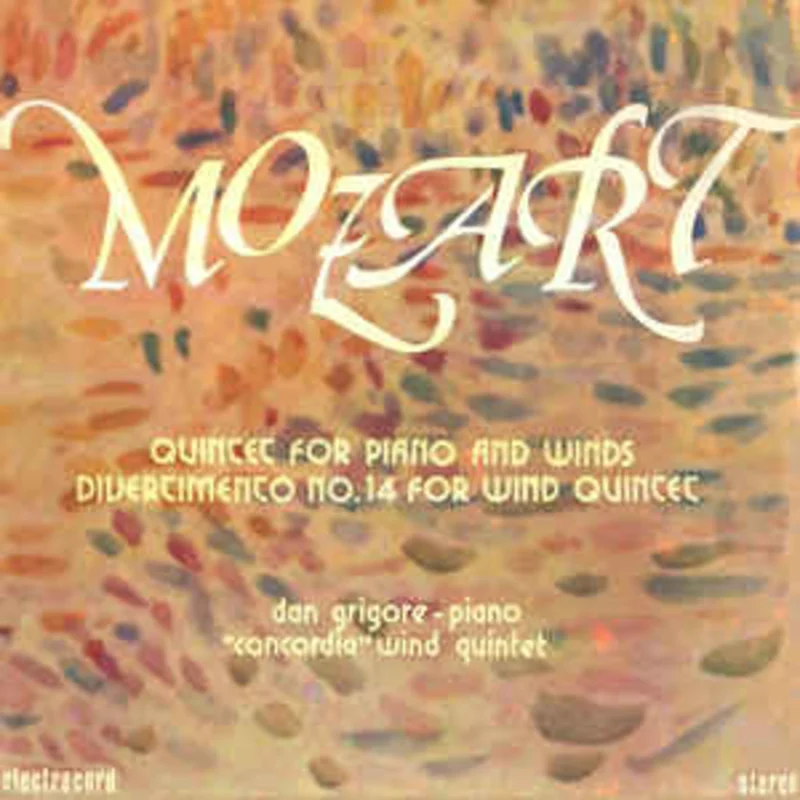 Mozart  Quintet For Piano And Winds - Divertimento No. 14 For Wind Quintet  (1984)