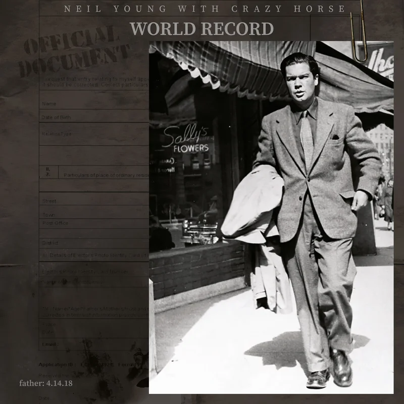 Neil Young - World Record w/ Crazy Horse - 2 Lp set produced by Rick Rubin w/ lyric booklet