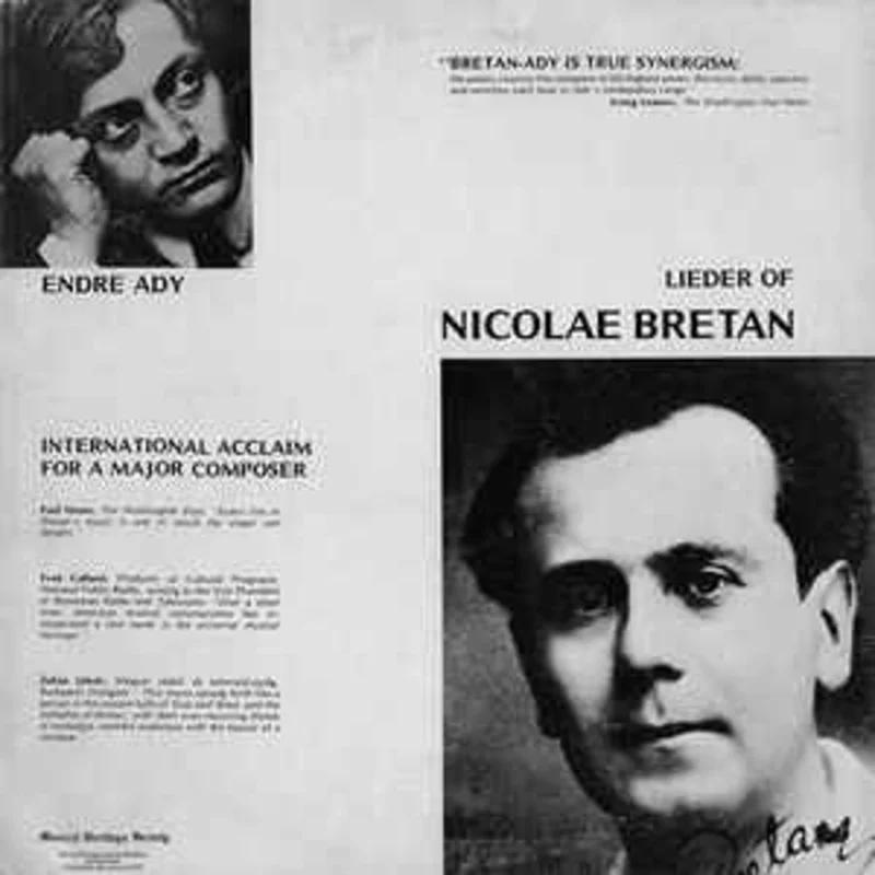 Nicolae Bretan  Ady Lieder Of Bretan (1978)