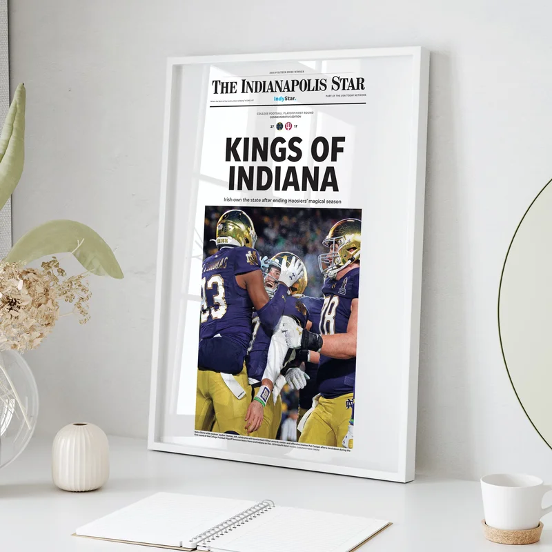 Notre Dame Kings of Indiana Front Page Wall Art