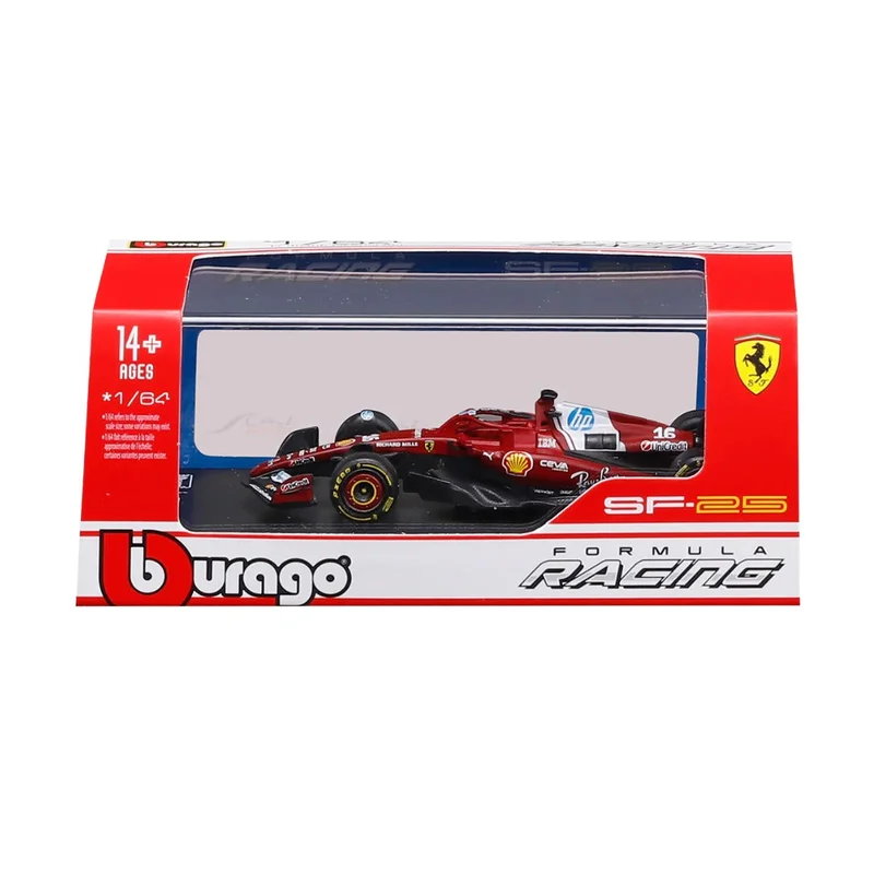 Official Bburago 2025 Ferrari SF-25 No 16 Charles Leclerc Australia GP - Scale 1 : 64 Diecast Scale Model