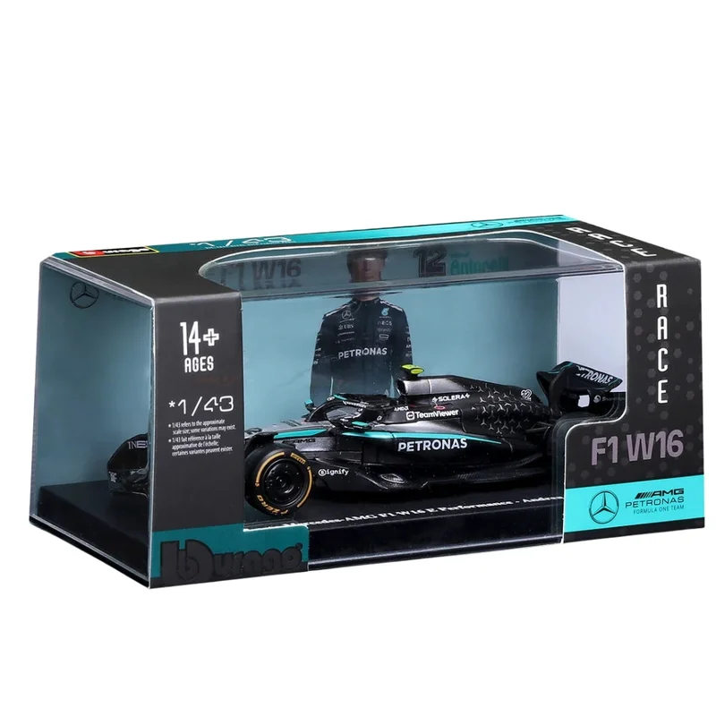 Official Bburago 2025 Mercedes-AMG W16 12 Kimi Antonelli Australia GP - Scale 1 : 43 Diecast Scale Model