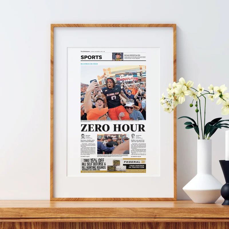 Oklahoma State vs. Oklahoma Zero Hour Front Page Wall Art