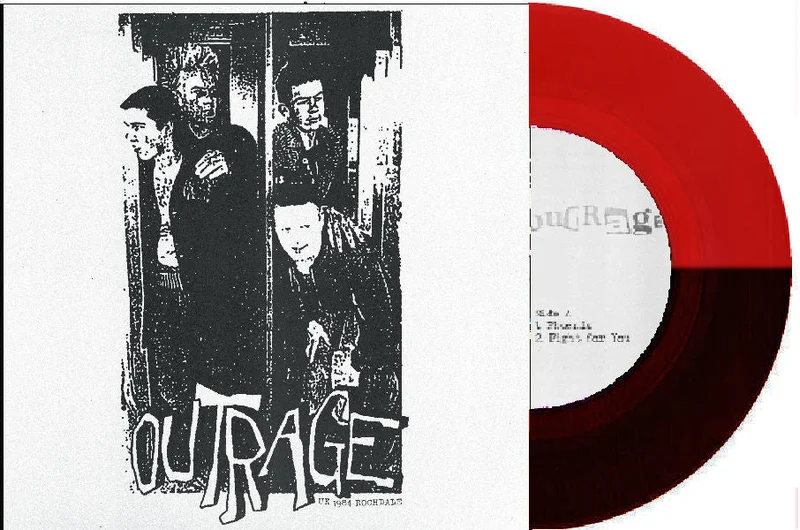 Outrage - UK 1984 Rochdale (demo) NEW 7" (red/ black vinyl)