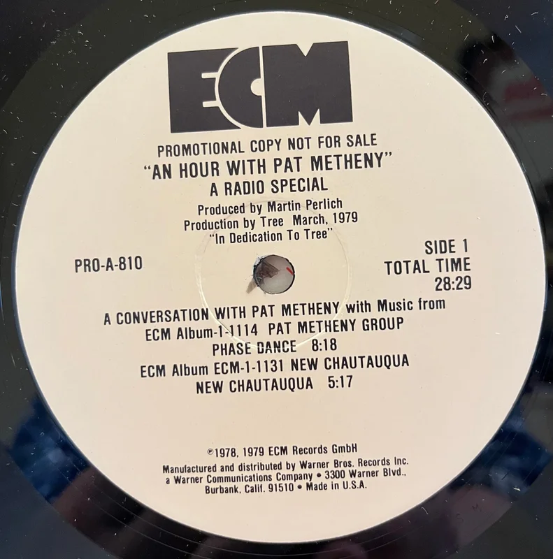 Pat Metheny - An Hour with Pat Metheny / Promo Radio Interview Lp