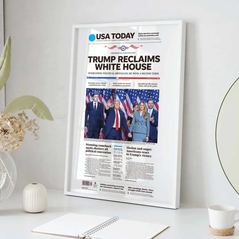President Trump Reclaims White House Newspaper Front Page Wall Art