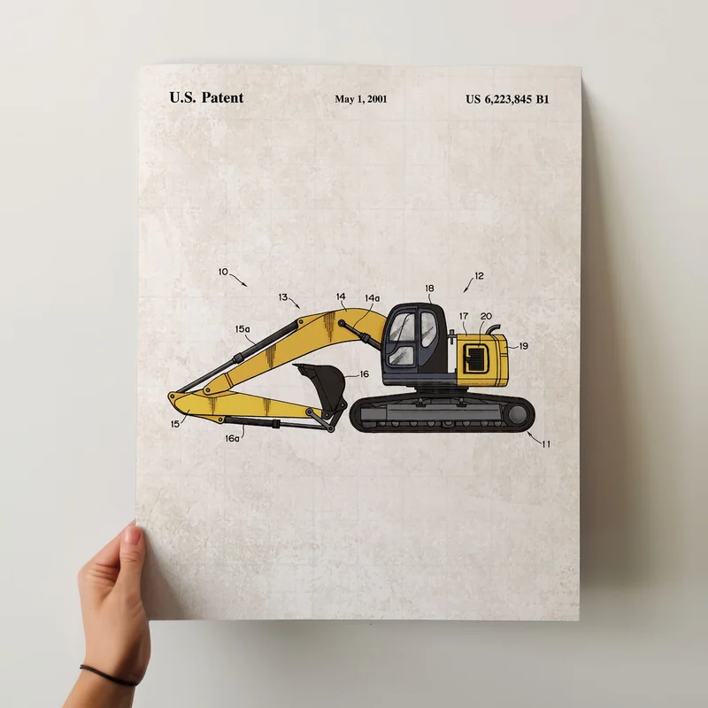 Printable Download: Construction Excavator Patent
