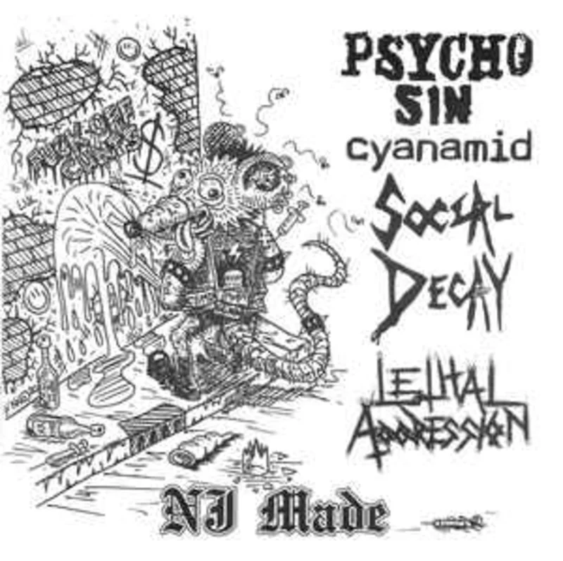 Psycho Sin / Cyanamid / Social Decay / Lethal Aggression - NJ Made NEW 7"